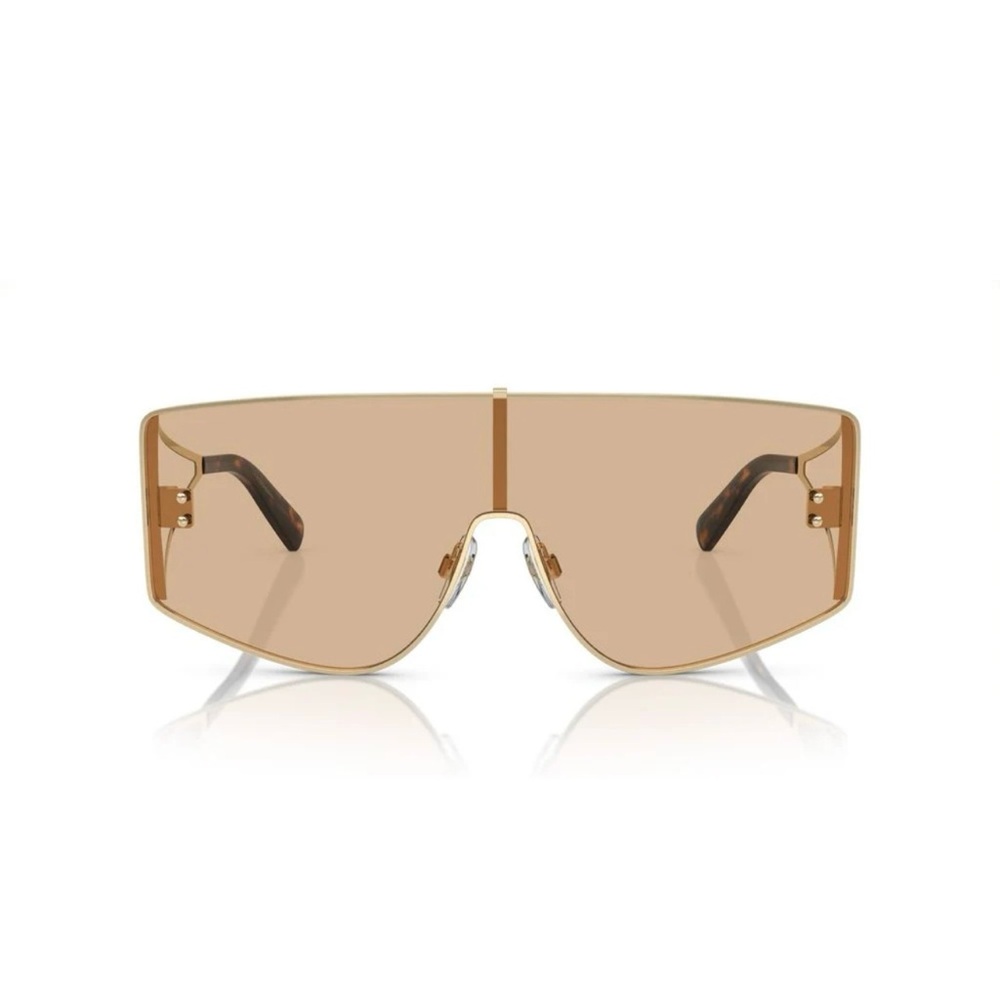 Dolce & Gabbana 2305 Oversized Shield Sunglasses Gold Metal Unisex Designer Bold - Picture 4 of 6